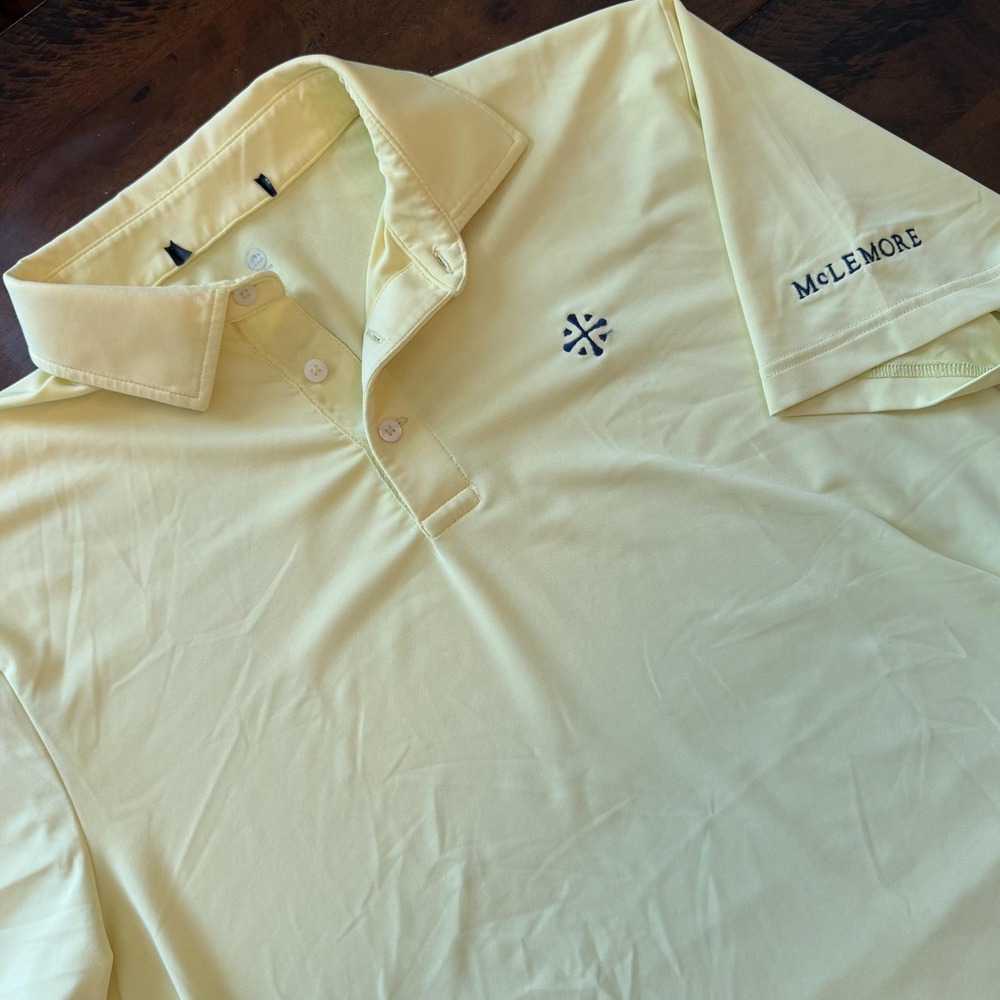 RLX Ralph Lauren Polo Shirt Mens Large Yellow Solid McLemore Golf Stretch